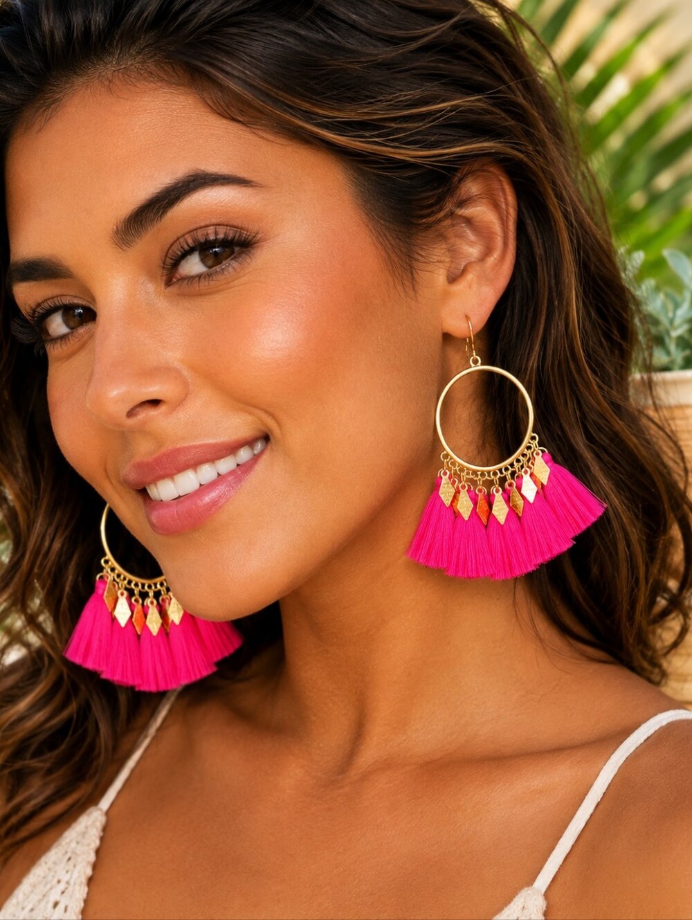 BOSTON PROPER NEON TASSEL BOHO EARRINGS 1